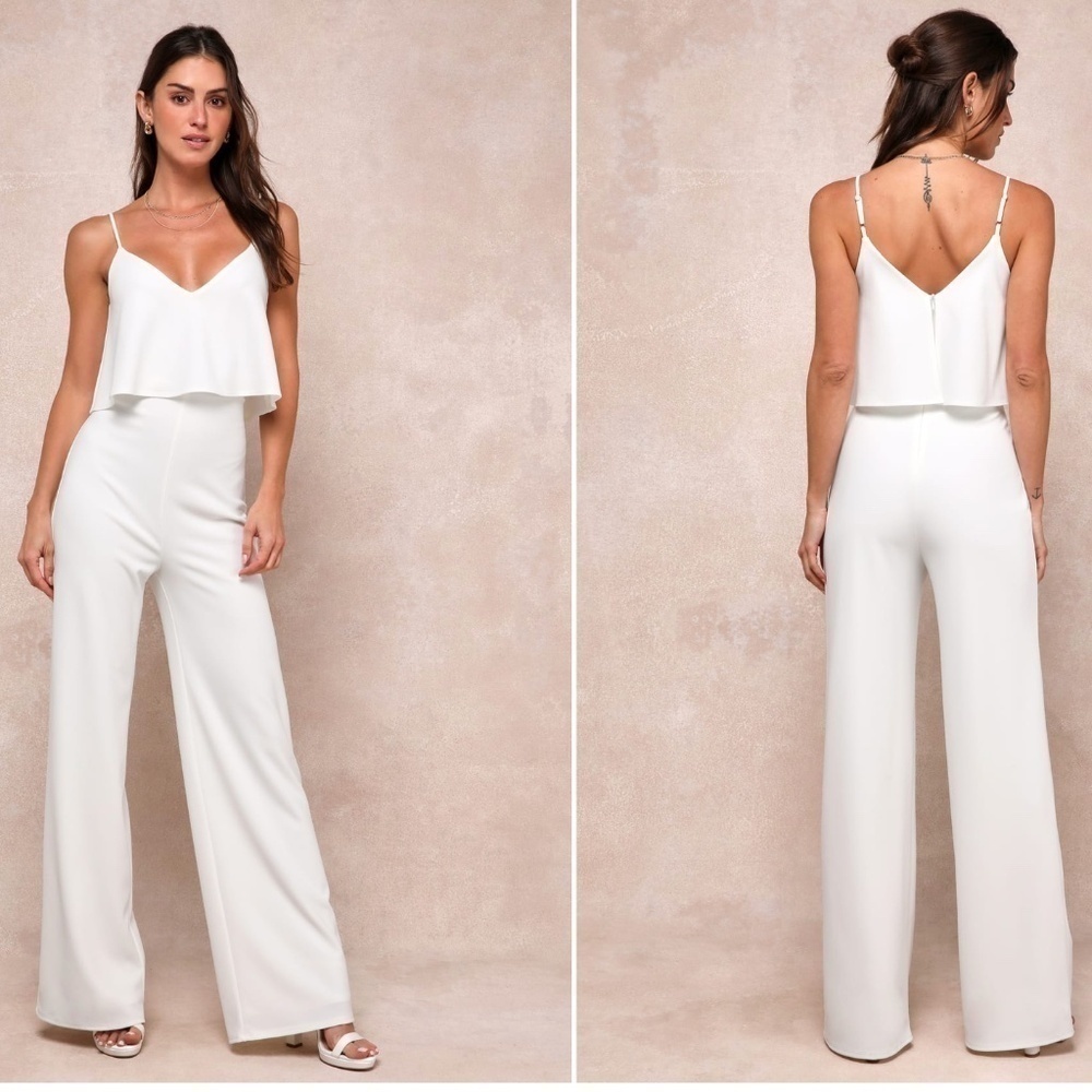 LULU's Wedding Bridal Shower Rehearsal Dinner Sexy Jumpsuit Pantsuit NWOT